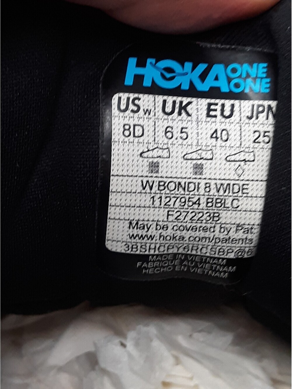 HOKA Bondi 8 BBLC Running Shoe Women Size 8D W Black - Picture 2 of 8